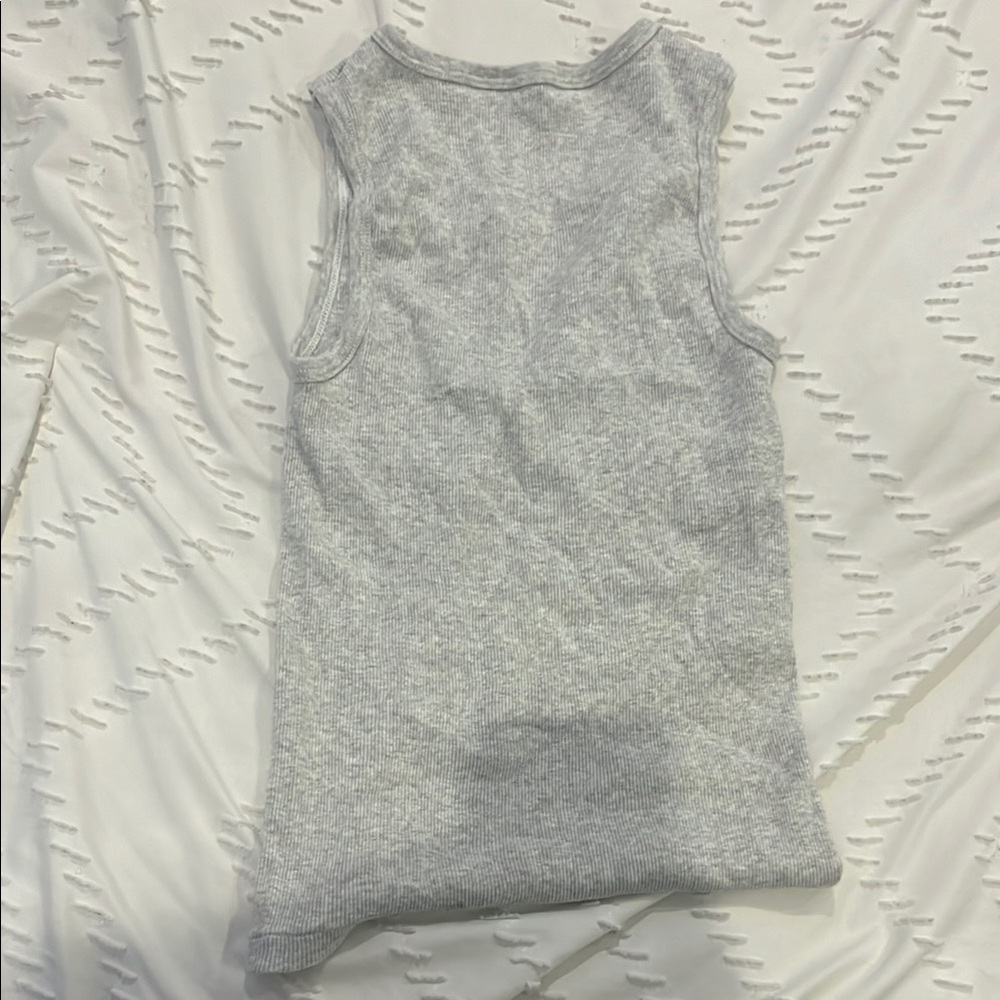 Gray Ribbed Tank Top - Picture 3 of 3